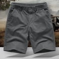 thumbnail image 2 of Elastic Button Waist Shorts for Men Loose Fitting Jogger Fitness Short Pants Wide Leg Casual Shorts, 2 of 3