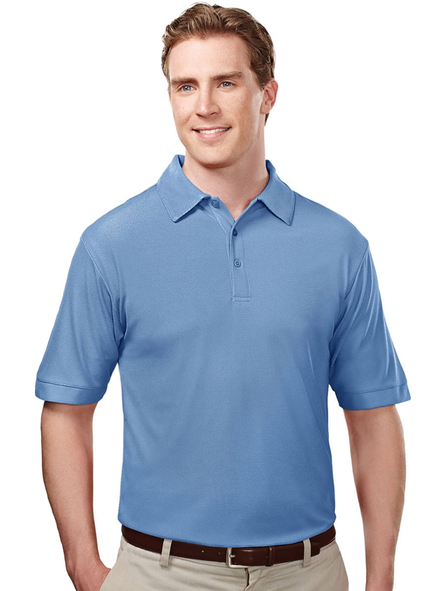 6 Colors, S-4XLT Mens Long Sleeve 3-Button Waffle-Knit Endurance Pocket Polo