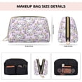 thumbnail image 2 of Classic Cute Rabbit Flower Pink Makeup Bag, Large Capacity Travel Cosmetic Bag for Women Girls- Travel Toiletry Bag Leather Portable Waterproof Makeup Case Organizer with Handle, 2 of 4