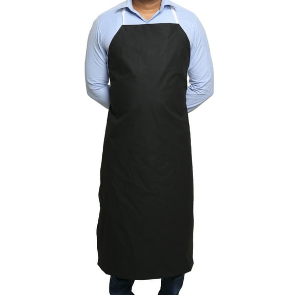 Rubberized Apron, Large (27"W x 42"L), 25/PK - Black - Eisco Labs