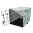 thumbnail image 3 of Succulent Dog Crate Cover, Continuous Cold Toned Pattern of Exotic Plants, Easy to Use Pet Kennel Cover Small Dogs Puppies Kittens, 7 Sizes, Mint Green Cadet Blue, by Ambesonne, 3 of 6