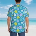 thumbnail image 4 of Sikiie Starfish Print Men's Hawaiian Shirt, Summer Beach Button Pocket Short Sleeve T-Shirt,X-Large, 4 of 7