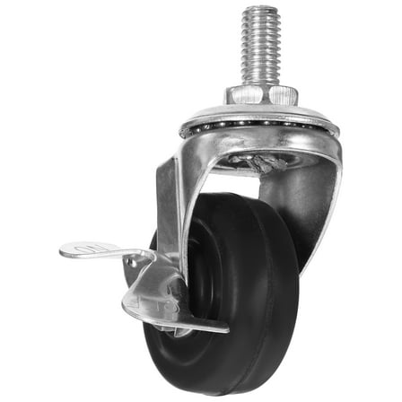 WEUVEB Furniture Caster Wheels, Silver Rubber Heavy Duty with Brake for Cart and Laundry Racks