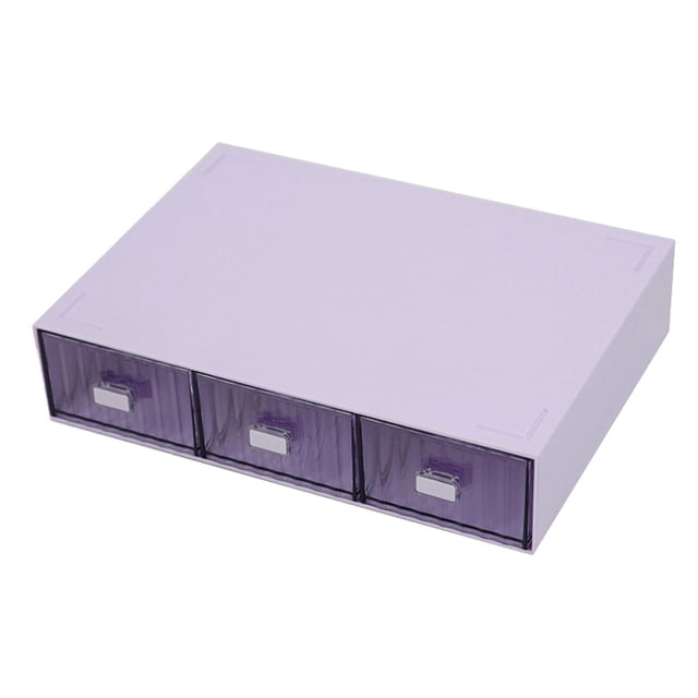 Organizador de cajones de escritorio Dinheiro, cajones de almacenamiento apilables, organizadores de escritorio ABS para oficina, escuela, hogar, 3 cajones, 23 x 16,5 x 5 cm