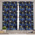 thumbnail image 4 of Ambesonne Wine Valance & Curtain 3 Pcs Set, Starry Night and Grapes Print, 55"x45", Royal Blue Ruby Mustard, 4 of 7