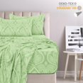 thumbnail image 5 of Hannah Linen Paisley California King Sheet Set, 4 PC Soft Microfiber Wrinkle Free Sheets - Luxurious Printed Bed Sheets Includes Flat Sheet, Fitted Sheet with Deep Pockets, & 2 Pillowcases - Sage, 5 of 5