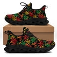 thumbnail image 1 of Zapatillas deportivas informales con estampado de la bandera de Jamaica y hojas de marihuana para mujer, con cordones, antideslizantes para actividades al aire libre, 1 of 6
