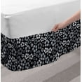 thumbnail image 2 of Floral Bed Skirt, Monochrome Exotic Flowers Depicted in Gloomy Tones Illustration Art, Elastic Bedskirt Dust Ruffle Wrap Around for Bedding Decor, 4 Sizes, Charcoal Grey Pale Taupe, by Ambesonne, 2 of 2