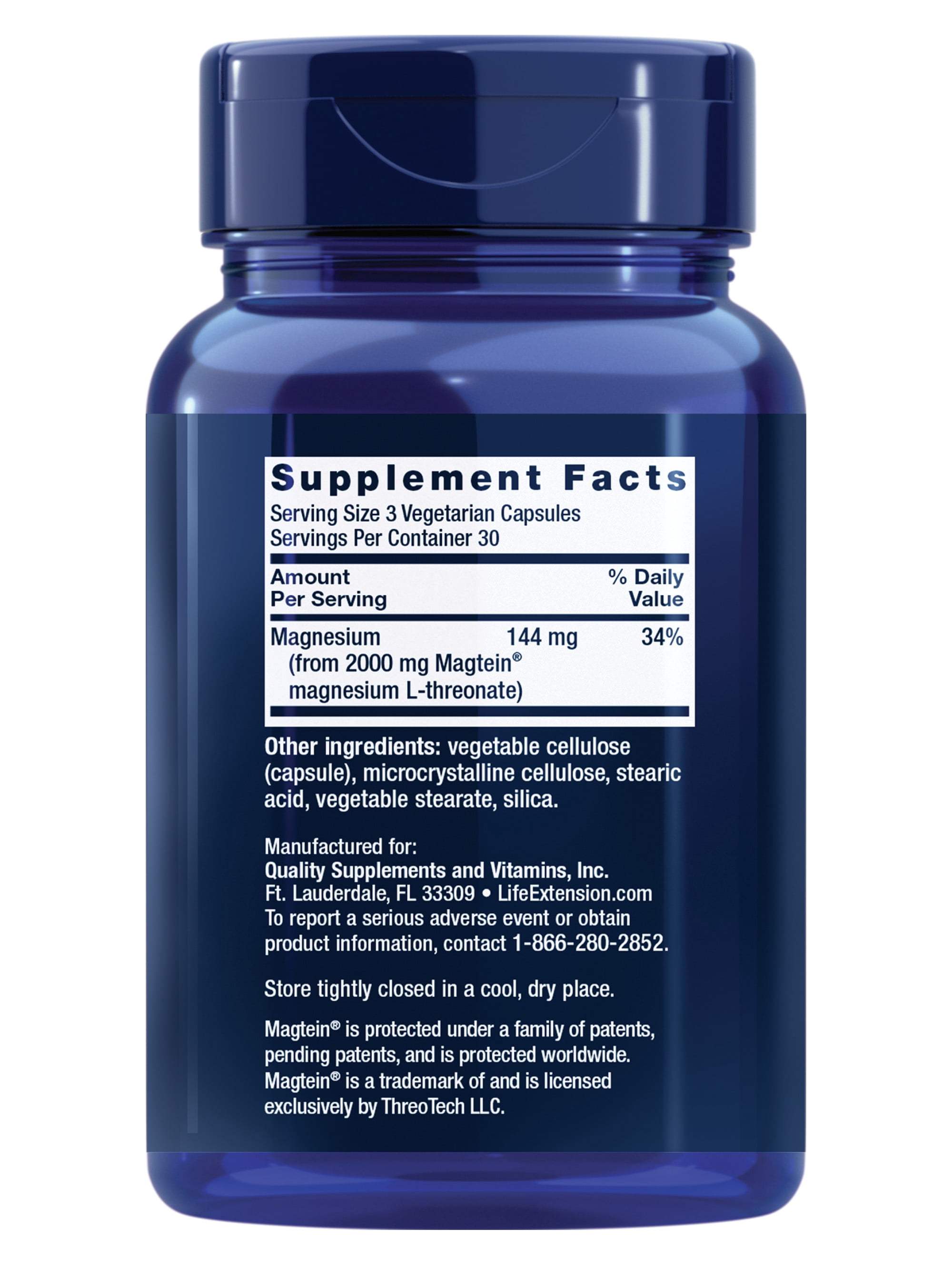 (4 pack) Life Extension, Neuro-Mag® Magnesium L-Threonate, 2000 mg of magnesium L-threonate, memory health, 90 capsules.