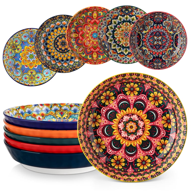 Vancasso Pasta Bowls Set of 6, 32 oz Ceramic Bohemian LUMI photo 1