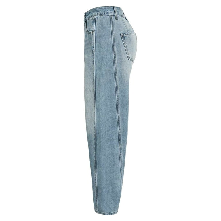 Barrel Jeans for Women Wide Leg Low Waisted Loose Fit Denim Pants