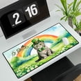 thumbnail image 3 of Happy St. Patrick’s Day Scottish Fold with Green Hat Shamrocks Rainbow Desk Mat Full Keyboard Mouse Pad Cat Lover Kitten Owner Gifts Large Mousepad - 03007, 3 of 5