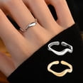 thumbnail image 2 of Thumb Ring Irregular Line Shape Adjustable Opening Design Finger Ring Stainless Steel Finger Band Versatile Jewelry Gift, 2 of 8