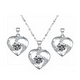 thumbnail image 1 of Set Collar Y Aretes Corazon Plata 925 Con Zircón Para Mujer 3pz Plata, 1 of 5