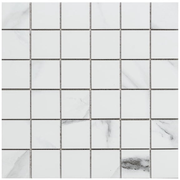 The Tile Life Tmolus Gray Matte Porcelain Mosaic Floor & Wall Tile, 12 x 12 in, 4-Piece