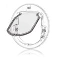 thumbnail image 1 of Puerta de entrada para mascotas con cerradura de seguridad con forma redonda, ventana de vidrio, agujero para cachorros, fácil de usar e instalar para cachorros, envío directo, 1 of 5