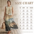 thumbnail image 5 of FOR U DESIGNS Mountain Forest Print Couple Matching Outfits Couple Shirt and Dress Linen-Like Men's Button Down Shirt Womens Sleeveless Summer Dress, 5 of 7