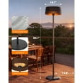thumbnail image 5 of Advwin 1500W Electric Infrared Freestanding Patio Heater for Indoor & Outdoor, IP55 Waterproof, Tip-Over Protection, Quiet Operation for Patio, Garden, Balcony,Brown, 5 of 8