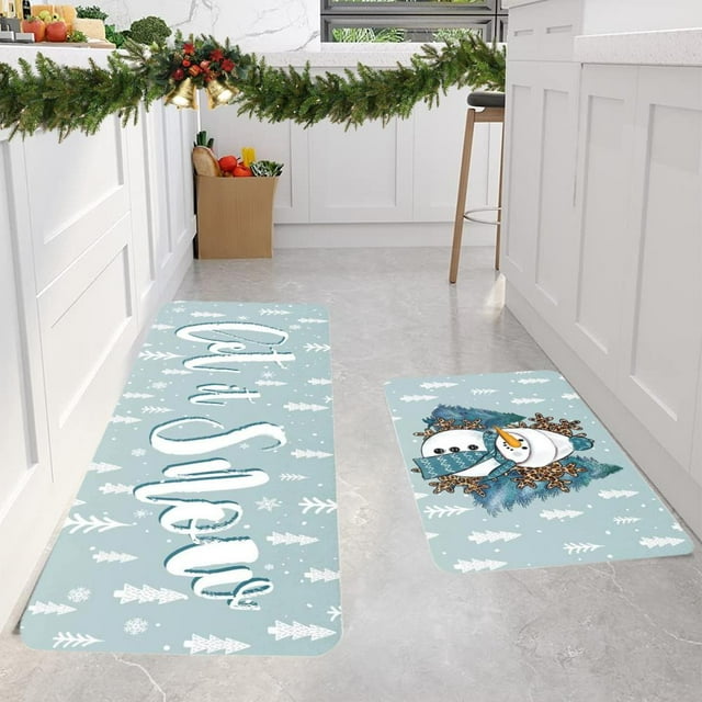 Feltree Kitchen Floor Mat Christmas Decorative Mat Absorbent Oil Absorbent Floor Mat Foot Mat Entry Door Mat