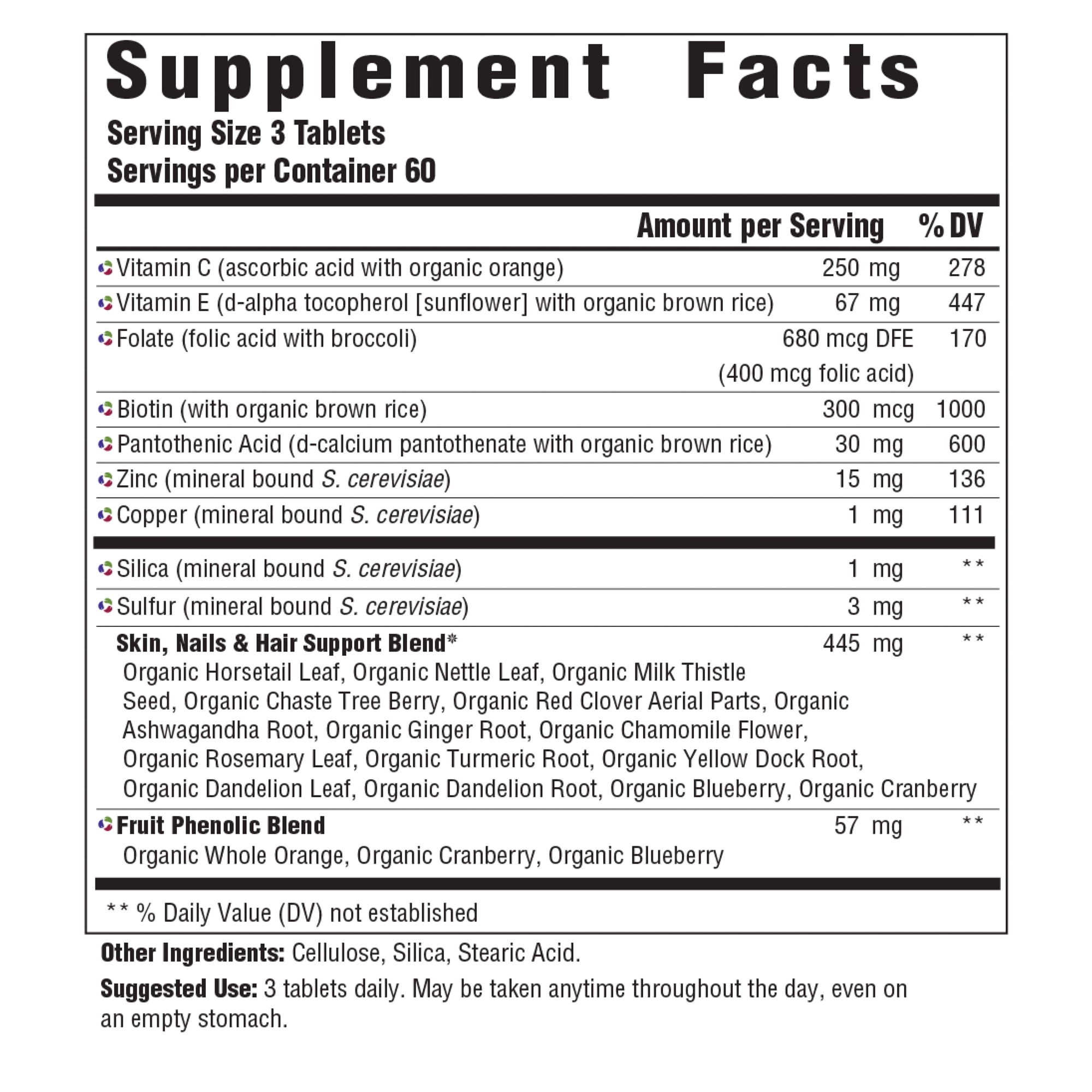 MegaFood, Skin, Nails & Hair, Supports Healthy Complexion, Nails & Hair,  Multivitamin & Herbal Dietary Supplement, Gluten Free, Vegan, 180 Tablets  (60 Servings) 