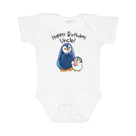 Inktastic Happy Birthday, Uncle Cute Penguins Boys or Girls Baby Bodysuit