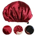 thumbnail image 1 of ORDDIART Enveloppe pour Cheveux en Satin pour Dormir 1 Pcs Rouge Foncé à Double Couche, 1 of 5