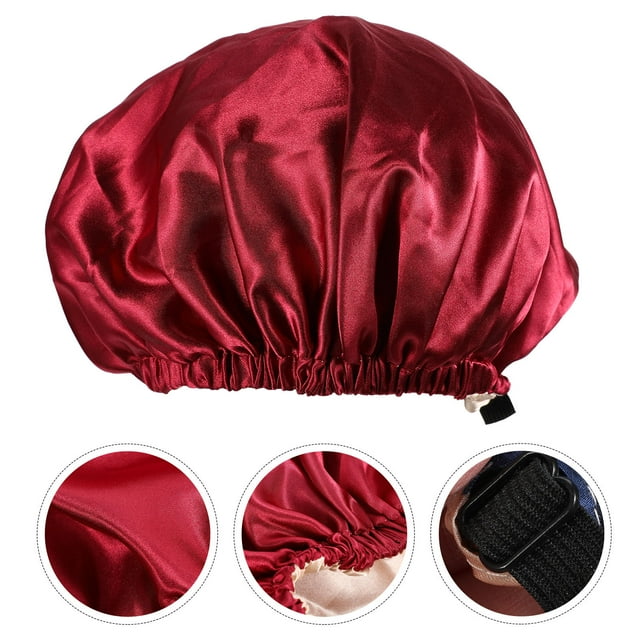 ORDDIART Enveloppe pour Cheveux en Satin pour Dormir 1 Pcs Rouge Foncé à Double Couche