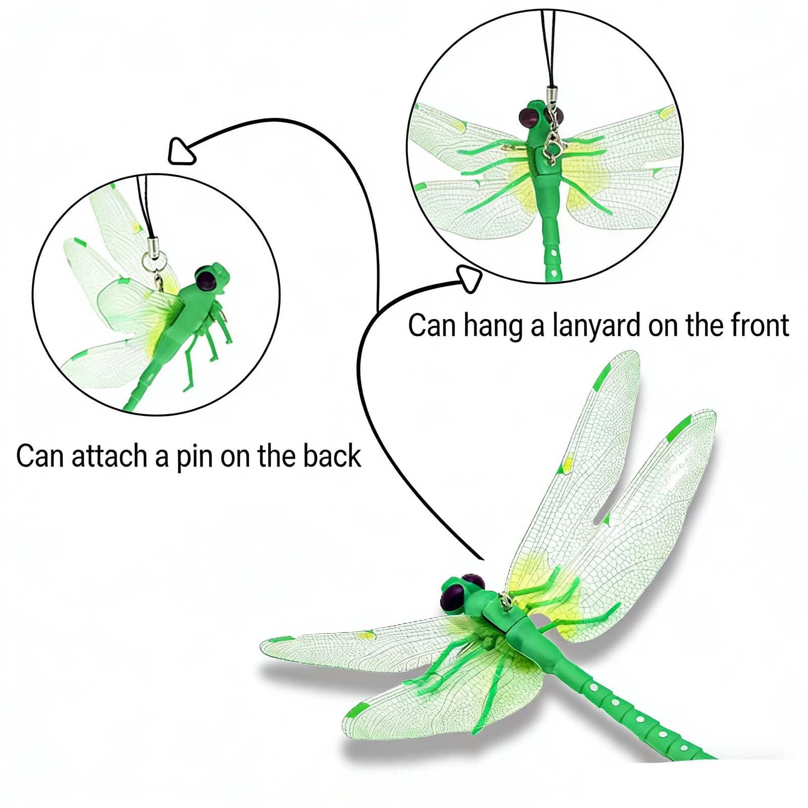 Indoor & Outdoor Fake Dragonfly Clip,Dragonfly Clip Bug Repellent, 3D Dragon Fly Garden Stakes & Hat Simulation Decor, Garden Bird and Fly Scare Devices