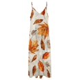 thumbnail image 4 of Autumn Harvest Maple Leaves Thanksgiving Design Sleeveless Dress Woman Fashion Long Dresses Women's Summer Suit Dress 2025, 4 of 7