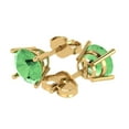 thumbnail image 2 of 3 ct Push-Back Stud Earrings for Women | 7.5mm Round Cut Simulated Green Diamond | 18K Yellow Gold, 2 of 5
