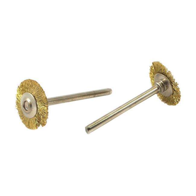 0.75 in. Twisted Wire Wheel Brush Set, Brass 15000 rpm 2 Piece