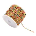 thumbnail image 1 of Cadena a granel Bearachild de cuentas de esmalte de colores para fabricación de joyas Acero inoxidable, 1 of 6
