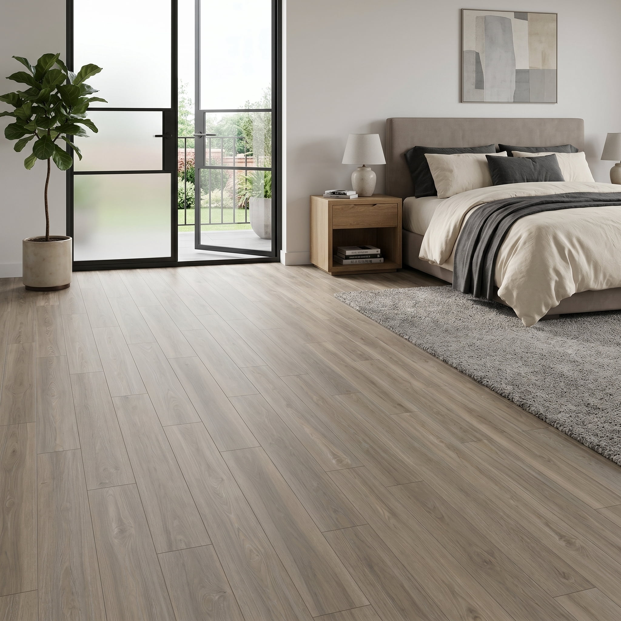 PVC Peel and Stick Flooring, 36"x6" Planks, 60 Pieces, Waterproof, Scratch Resistant, DIY Installation
