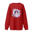 thumbnail image 5 of Feancey Merry Christmas Sweatshirt Women Novelty Gnome Printed Pullover Tops Drop Shoulder Long Sleeve Crewneck Sweatshirts Fashion Gift Ideas Wine XL, 5 of 6
