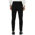 thumbnail image 3 of INSPIRE CHIC Men's Striped Dress Pants Flat Front Trousers Business Pant 38 Black, 3 of 5