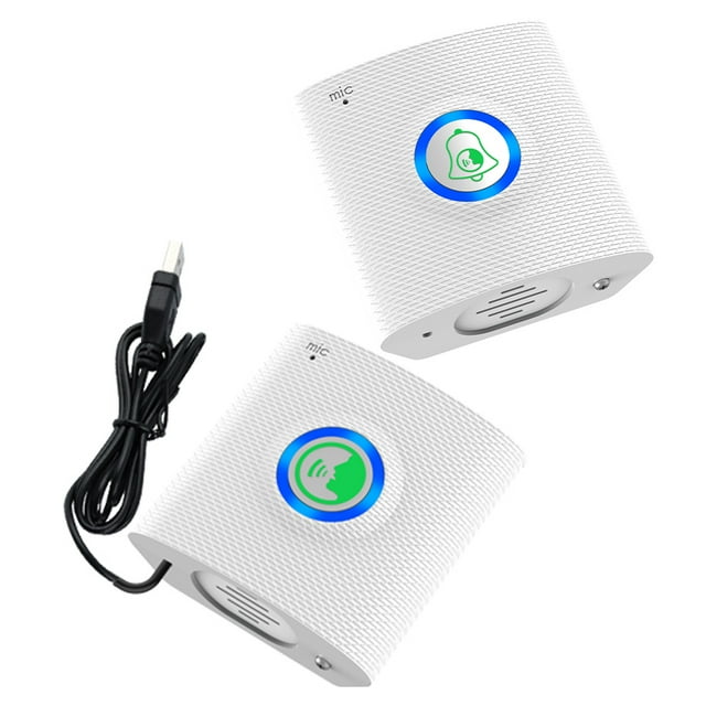 Zootealy Wireless Intercom Doorbell System with Full Duplex Communication, 433MHz Frequency, 5 Music Ringtones, 100m Transmission Range - Ideal for Home Office Use (Rechargeable Battery, White)