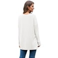 thumbnail image 3 of Innerwin Tee Col Rond Femme T Shirt Quotidien Couleur Unie T-shirt Ample Blanc TG, 3 of 4