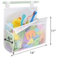 thumbnail image 5 of Bath Toy Organizer Multiple Ways to Hang, Extra Large Opening Bathroom Toy Holder, Bottom Zipper Bathtub Toy Storage Bag (Blue), 5 of 7