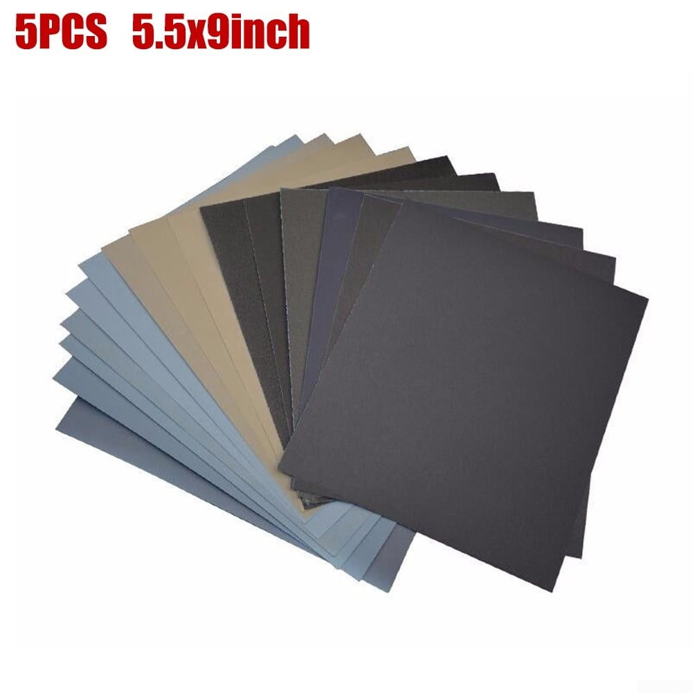 SANDING SHEETS Wet/Dry Silicon Carbide Waterproof Sandpaper Grits 9x11 5.5x9 USA 