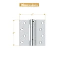 thumbnail image 5 of Deltana DSH44U26 4" x 4" Spring Hinge; Bright Chrome Finish, 5 of 5