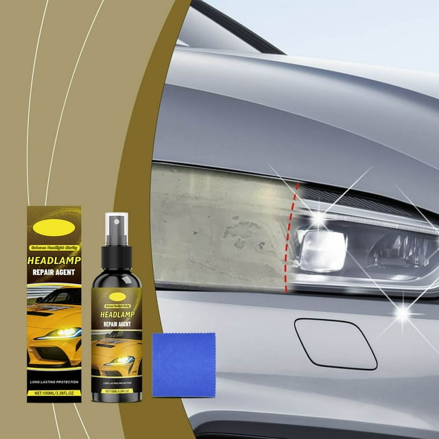 Vehicle Headlamp Restoration Kit, Lens Cleaner, Polisher and Sealer, featuring Oxidation Removal Cream, Headlight Protection Coating with Sanding Pads and Microfibre Cloth, 100ml for Car Headlights