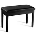 thumbnail image 1 of Costway Solid Wood PU Leather Piano Bench Padded Double Duet Keyboard Seat Storage Black, 1 of 10