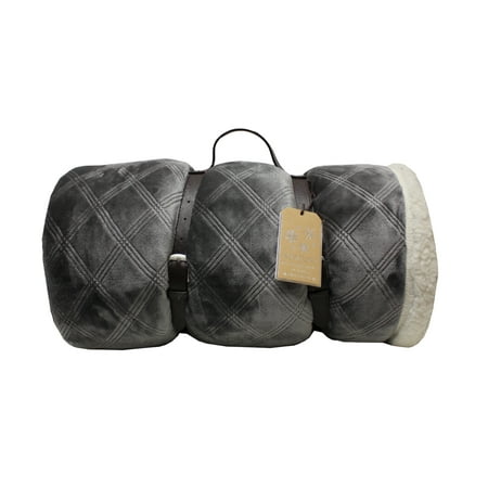 Newport Nordic Soft Sherpa Grey Bed Blanket, 1 Each