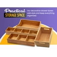 thumbnail image 3 of YBM Home Bamboo Drawer Organizer Storage Box with 4 Compartments Tray, Brown 4? x 17.5? x 2.5?, 3 of 12