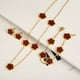 thumbnail image 4 of Conjunto de joyería de acero inoxidable, colgante minimalista, creativo, planta viva, hoja, pétalo, flor, collar, pendientes, pulsera, 4 of 4