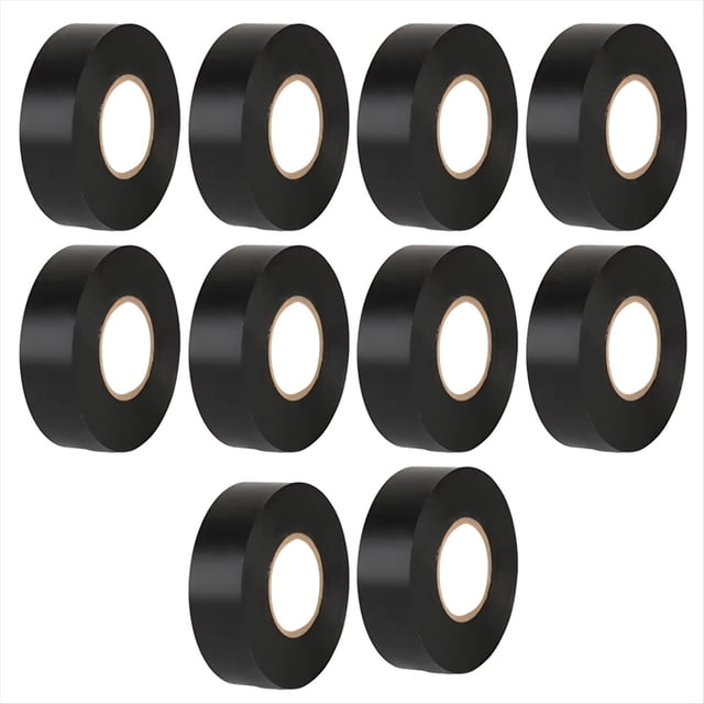 10 Rollos de Cinta Aislante Eléctrica de 20 M, Cableado Eléctrico Seguro con Vinilo de PVC para Interiores y Exteriores, Ideal para Encintado.
