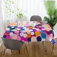 thumbnail image 3 of Yayeee Tablecloths 54" x 54" Rectangle Wrinkle Resistant Party Table Cover, Purple Colorful Circles, 3 of 8