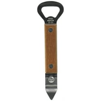 Winco Can Tapper Bottle Opener Stainless Steel with Brown Wooden Handle CO-303