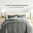 thumbnail image 5 of Comfort Canopy - King Gray / Light Gray Bedding Bundle, Reversible Microfiber Comforter and Patterned Sheet Set, 5 of 13