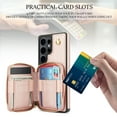 thumbnail image 5 of Compatible with Samsung Galaxy S25 Ultra 5G Wallet Phone Case Tempered Glass Screen Protector Wrist Crossbody Strap Stand Credit Card Holder RFID Slot Cell Cover for S25Ultra Women Girls Rose Gold, 5 of 10